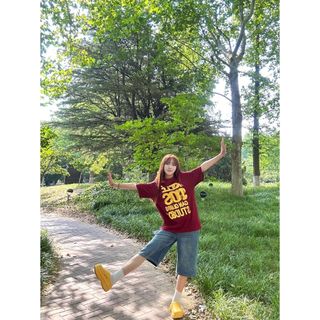 HIIXIIVI [Áo thun 100% Cotton] Áo thun nữ Oversize baggy dáng rộng độc đáo Ootd 2025 Lives