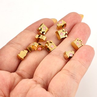 18K Mạ Vàng Thép Không Gỉ Chống Thấm Nước Qua Lỗ Hạt Đồ Trang Trí DIY Phụ Kiện Bán Thành Phẩm Trang Sức