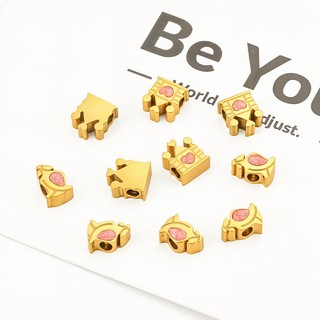 18K Mạ Vàng Thép Không Gỉ Chống Thấm Nước Qua Lỗ Hạt Đồ Trang Trí DIY Phụ Kiện Bán Thành Phẩm Trang Sức