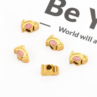 18K Mạ Vàng Thép Không Gỉ Chống Thấm Nước Qua Lỗ Hạt Đồ Trang Trí DIY Phụ Kiện Bán Thành Phẩm Trang Sức
