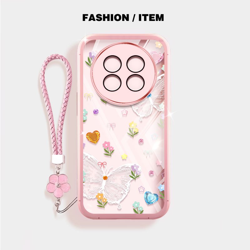 YBD Cho Realme 12 Pro + Realme 12 12X Realme 13 5G Realme 12 Pro C65 5G Narzo 70X N65 Vỏ Điện Thoại Mùa Xuân Tươi Bướm Trắng