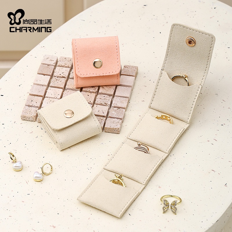 CASEGRACE Nhung Trang Sức Tổ Chức Cuộn Lên Túi Du Lịch Di Động Trang Sức Vỏ Vòng Cổ Bông Tai Hiển Thị Túi Bảo Quản