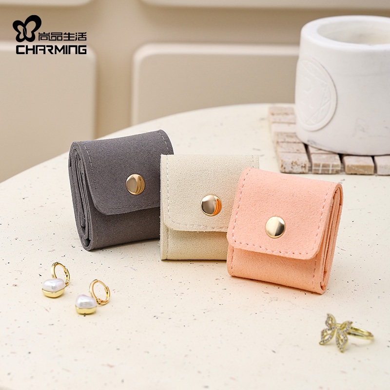 CASEGRACE Nhung Trang Sức Tổ Chức Cuộn Lên Túi Du Lịch Di Động Trang Sức Vỏ Vòng Cổ Bông Tai Hiển Thị Túi Bảo Quản