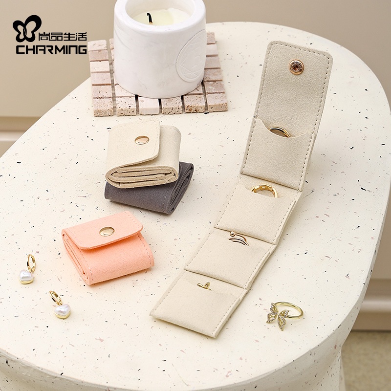 CASEGRACE Nhung Trang Sức Tổ Chức Cuộn Lên Túi Du Lịch Di Động Trang Sức Vỏ Vòng Cổ Bông Tai Hiển Thị Túi Bảo Quản