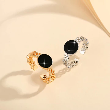 Nhẫn JY123 Nữ 14K Titan Vàng Bạc Đẹp Nguyên Bản Chống Rỉ Sét và Phai Màu Trang Sức Bạn Gái Cặp Đôi Quà Tặng