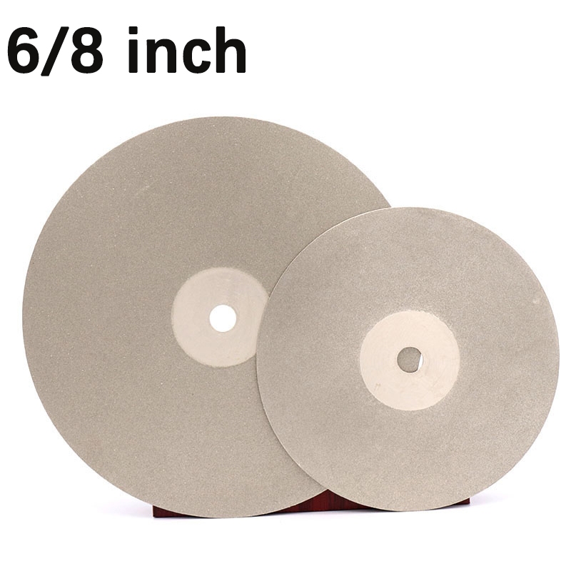 6 "8" 46 ~ 3000 Grit Kim Cương Phủ Bánh Xe Lapidary Đánh Bóng Đĩa Mài Ngọc Pha Lê Kính Lapping Dụng Cụ