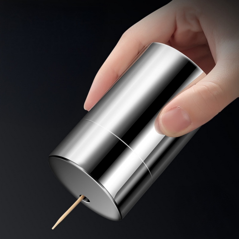 Hộp Đựng Tăm Bằng Thép Không Gỉ 304 | Toothpick Holder Inox Cao Cấp | Hộp Tăm Có Nắp Thiết Kế Sang Trọng | Bộ Phân Phối Tăm Tự Động Cho Nhà Hàng & Văn Phòng | Creative Stainless Steel Toothpick Dispenser