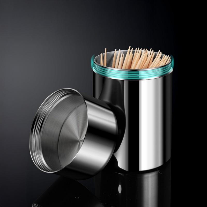 Hộp Đựng Tăm Bằng Thép Không Gỉ 304 | Toothpick Holder Inox Cao Cấp | Hộp Tăm Có Nắp Thiết Kế Sang Trọng | Bộ Phân Phối Tăm Tự Động Cho Nhà Hàng & Văn Phòng | Creative Stainless Steel Toothpick Dispenser