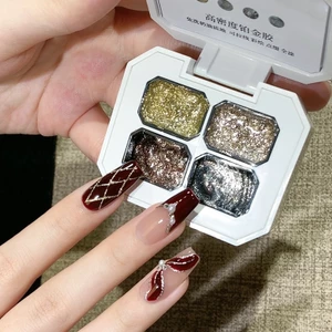 ANNIES 4 Màu Kim Loại Độ Cường Độ Cao Bạch Kim Keo Rửa Không Nhấp Nháy Phác Thảo Kéo Dòng Sơn Keo Làm Móng Tay Pho
