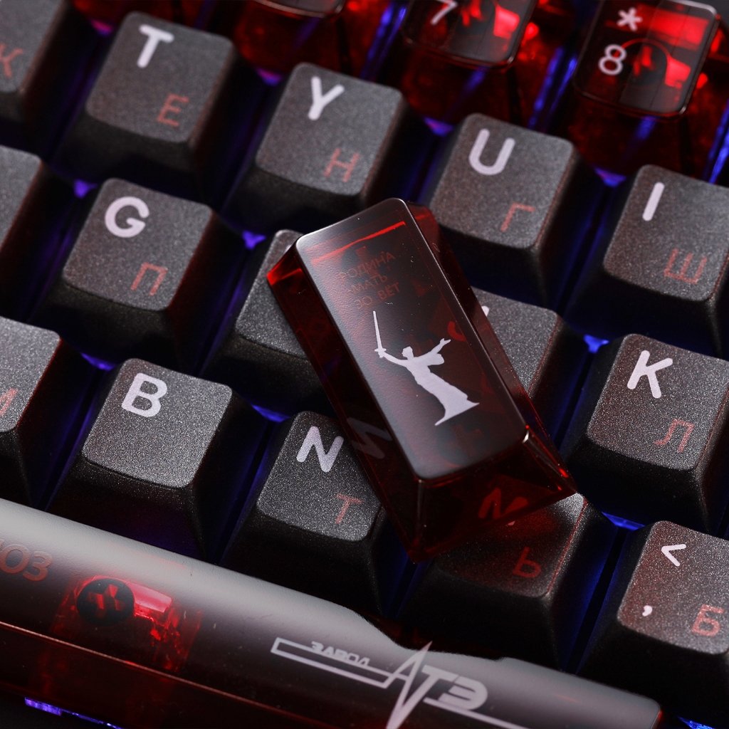 Taptempo Liên Xô Keycaps Đen Đỏ PBT + PC cherry profile keycap Bộ Bàn Phím Cơ | BigBuy360 - bigbuy360.vn