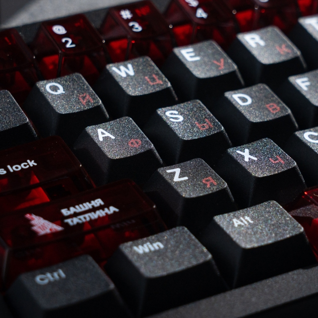 Taptempo Liên Xô Keycaps Đen Đỏ PBT + PC cherry profile keycap Bộ Bàn Phím Cơ | BigBuy360 - bigbuy360.vn