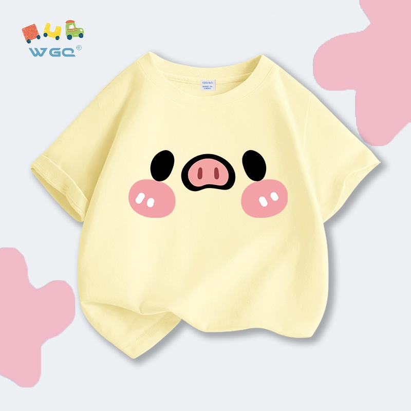 Áo thun bé gái, vải Cotton nguyên chất mềm mại thoải mái, giản dị thời trang in hình dễ thương