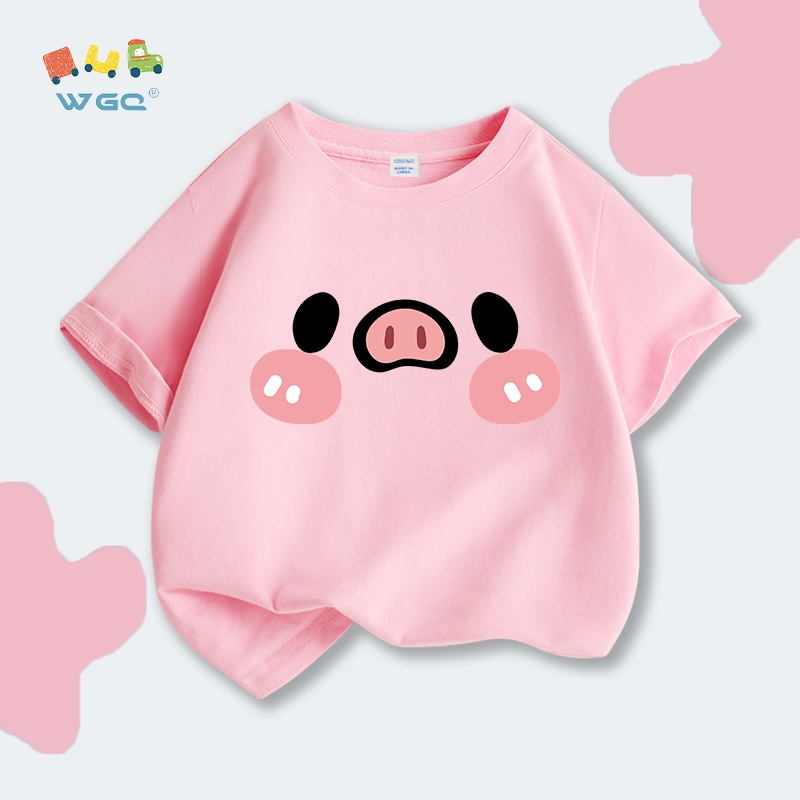 Áo thun bé gái, vải Cotton nguyên chất mềm mại thoải mái, giản dị thời trang in hình dễ thương