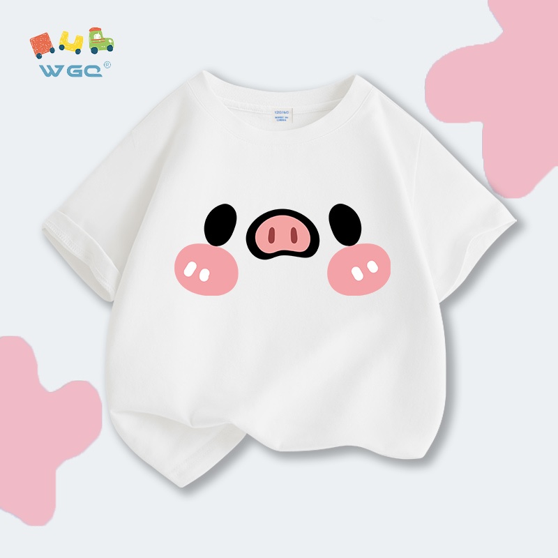 Áo thun bé gái, vải Cotton nguyên chất mềm mại thoải mái, giản dị thời trang in hình dễ thương