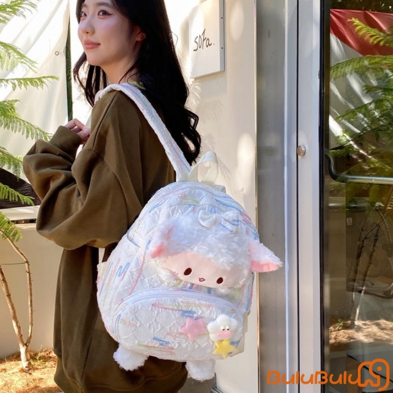 Balo búp bê sang trọng dành cho nữ, Ba lô nhẹ hoạt hình dễ thương dành cho trẻ em, đi chơi, du lịch