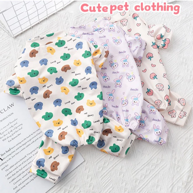 3 Màu Sắc Dễ Thương Cho Chó Bộ Đồ Ngủ Trang Phục Chó Con Đồ Ngủ Mèo Áo liền quần Quần Áo Chó Cho Shih Tzu Thú Cưng Quần Áo Bốn Chân