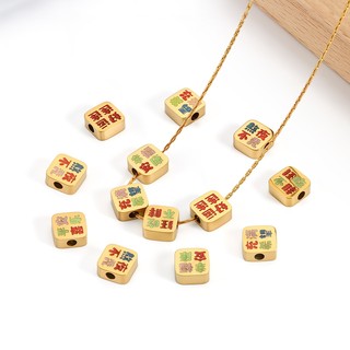 Phụ Kiện DIY 18K Mạ Vàng Thép Không Gỉ Chống Thấm Nước Đánh Bóng Qua Lỗ Hạt