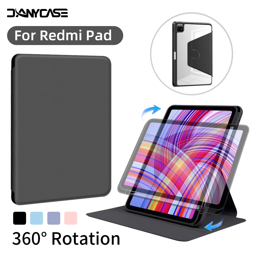 360° Ốp Xoay Có Giá Đỡ Bút Chì Cho Xiaomi Pad 8 Redmi Pad 2 9.7 "Pro 12.1inch 11 Pad 7 / 7 Pro 11.2in POCO Pad 12.1 6s Pro 12.4 inch Vỏ Da Đứng
