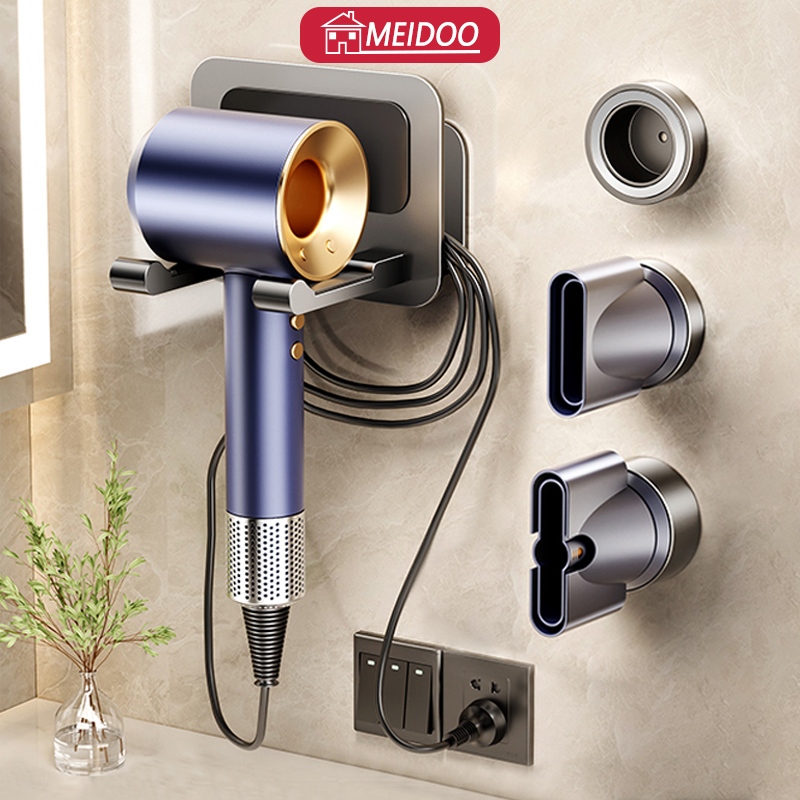 Giá treo máy sấy tóc phòng tắm MEIDOO, giá để máy sấy tóc không khoan, giá để đồ treo tường