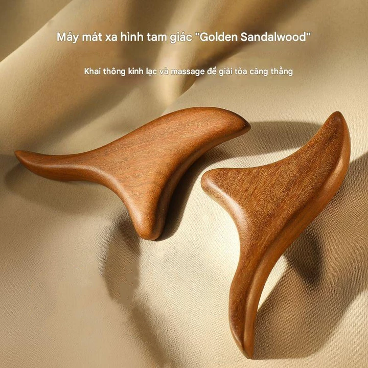 Máy mát xa tay chân Thân gỗ Cổ Thư giãn tuần hoàn máu Máy mát xa tam giác Spa Phản xạ Massage Stick Dụng cụ trị liệu sức khỏe bằng gỗ Trị liệu đau cơ  – 2