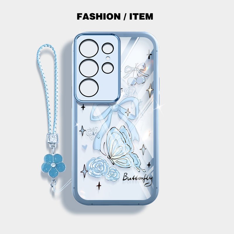 YBD Dành Cho Samsung Galaxy S23 S24 S25 Plus Ultra S23FE S24FE S25 + S24 + S23 + S25 Edge Ốp Lưng Điện Thoại Cô Gái Xinh Đẹp Nơ Dễ Thương