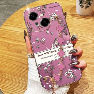 Ốp Điện Thoại YBD Cho Tecno Spark GO 1S Spark GO 1 Spark Go 2025 POP 9 4G KL4h Mạ Điện Ánh Sáng Sang Trọng Dây Treo Hoa Dây
