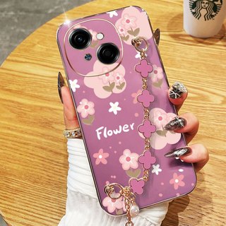 Ốp Điện Thoại YBD Cho Tecno Spark GO 1S Spark GO 1 Spark Go 2025 POP 9 4G KL4h Mạ Điện Ánh Sáng Sang Trọng Dây Treo Hoa Dây