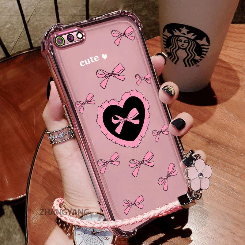 Ốp Lưng Cho Realme C2 Vỏ Điện Thoại TPU Silicon Mạ Điện Thẩm Mỹ Chống Sốc TPU Mềm Mại Ốp Lưng Hoạt Hình Dễ Thương Tình Yêu Họa Tiết Bướm Dây Miễn Phí