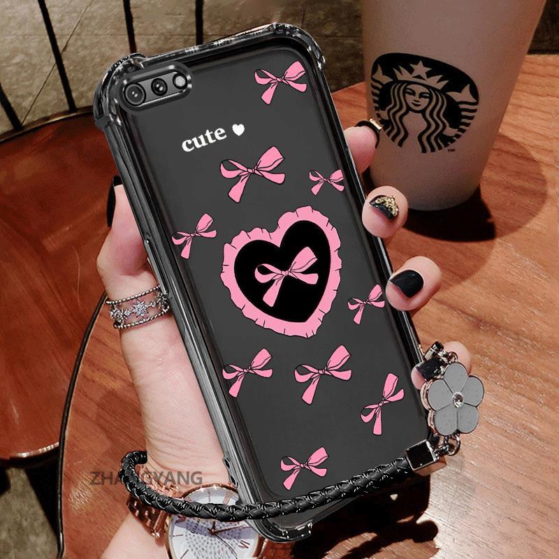 Ốp Lưng Cho Realme C2 Vỏ Điện Thoại TPU Silicon Mạ Điện Thẩm Mỹ Chống Sốc TPU Mềm Mại Ốp Lưng Hoạt Hình Dễ Thương Tình Yêu Họa Tiết Bướm Dây Miễn Phí