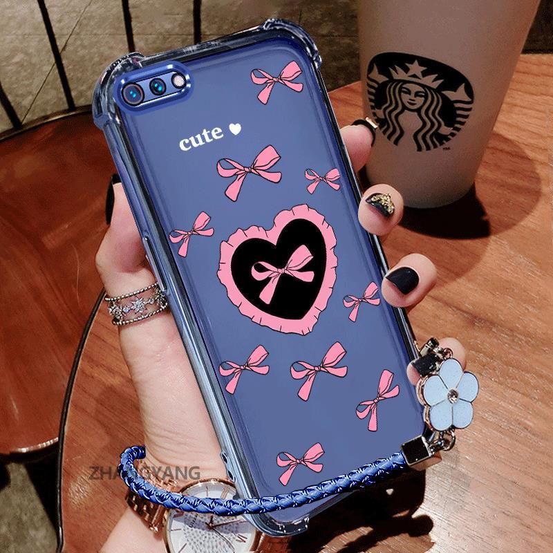 Ốp Lưng Cho Realme C2 Vỏ Điện Thoại TPU Silicon Mạ Điện Thẩm Mỹ Chống Sốc TPU Mềm Mại Ốp Lưng Hoạt Hình Dễ Thương Tình Yêu Họa Tiết Bướm Dây Miễn Phí