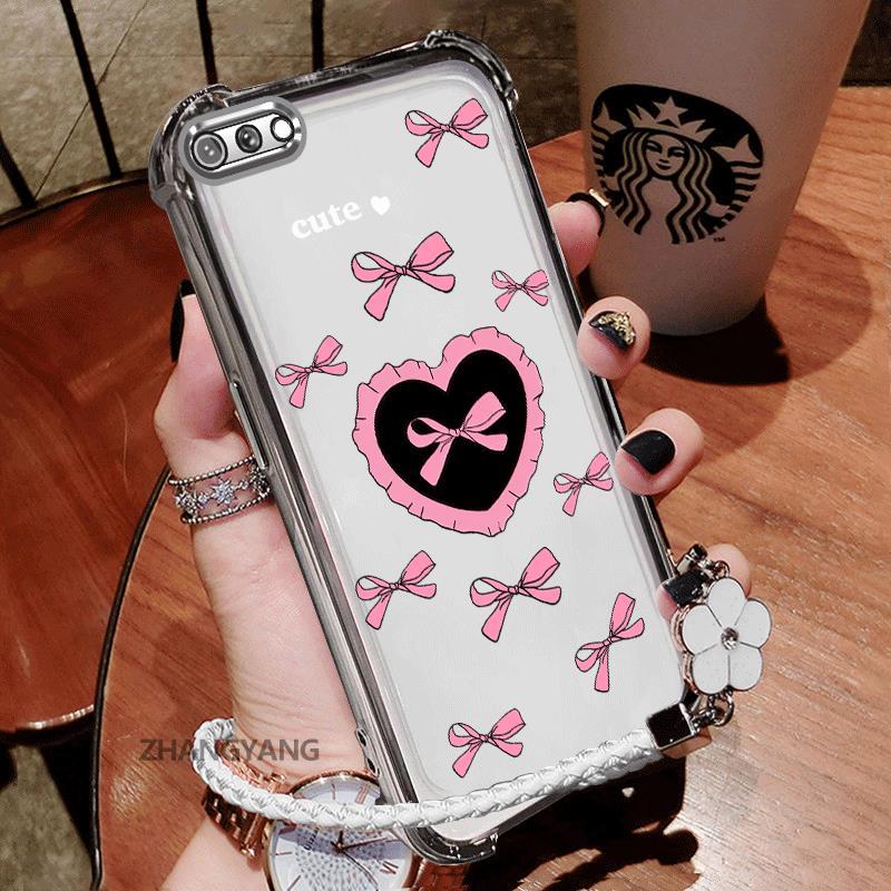 Ốp Lưng Cho Realme C2 Vỏ Điện Thoại TPU Silicon Mạ Điện Thẩm Mỹ Chống Sốc TPU Mềm Mại Ốp Lưng Hoạt Hình Dễ Thương Tình Yêu Họa Tiết Bướm Dây Miễn Phí