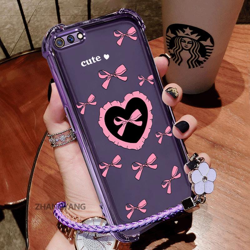 Ốp Lưng Cho Realme C2 Vỏ Điện Thoại TPU Silicon Mạ Điện Thẩm Mỹ Chống Sốc TPU Mềm Mại Ốp Lưng Hoạt Hình Dễ Thương Tình Yêu Họa Tiết Bướm Dây Miễn Phí