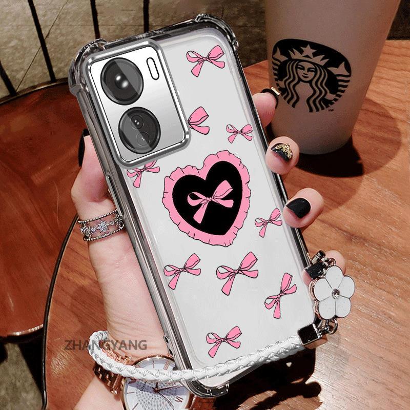 Ốp Lưng Dành Cho vivo Y16 Silicon Mạ Điện TPU Vỏ Điện Thoại Thẩm Mỹ Chống Sốc TPU Mềm Mại Hoạt Hình Dễ Thương Tình Yêu Họa Tiết Bướm Dây Miễn Phí