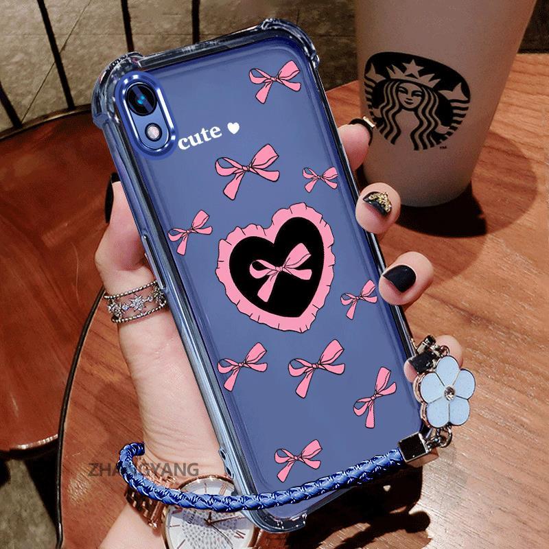 Ốp Lưng Dành Cho vivo Y91C Y93 Y1S Vỏ Điện Thoại TPU Silicon Mạ Điện Thẩm Mỹ Chống Sốc TPU Mềm Mại Ốp Hoạt Hình Dễ Thương Họa Tiết Bướm Tình Yêu Dây Miễn Phí