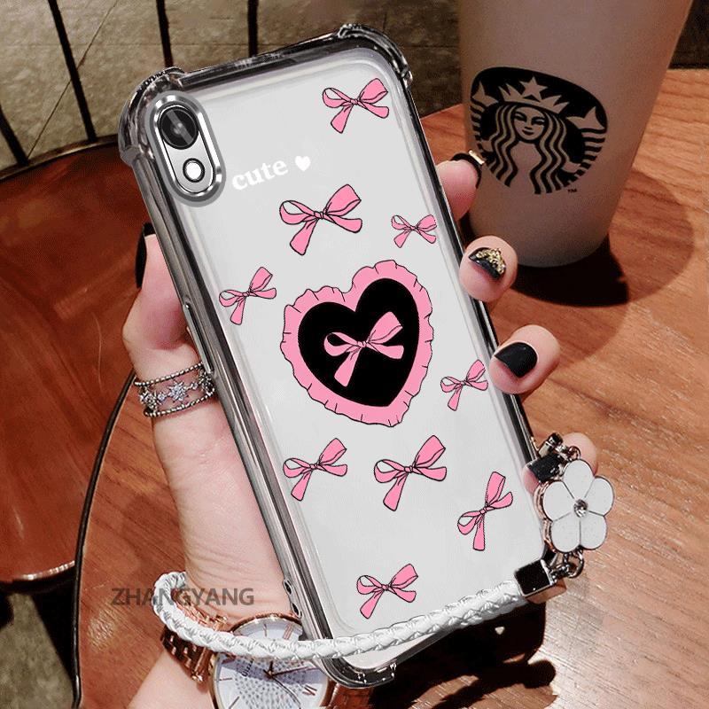 Ốp Lưng Dành Cho vivo Y91C Y93 Y1S Vỏ Điện Thoại TPU Silicon Mạ Điện Thẩm Mỹ Chống Sốc TPU Mềm Mại Ốp Hoạt Hình Dễ Thương Họa Tiết Bướm Tình Yêu Dây Miễn Phí