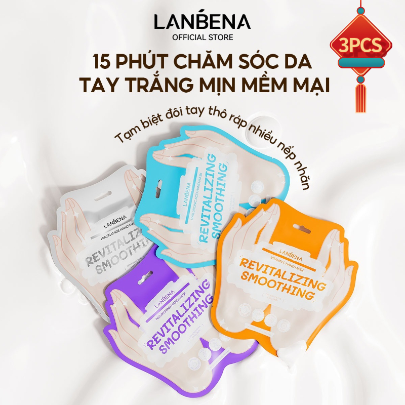 LANBENAMặt Nạ Dưỡng Da Tay  (3PCS) - Làm Trắng Dưỡng ẩm Chống Nếp Nhăn,Tẩy tế bào chết, dưỡng ẩm, làm trắng, trẻ hóa da Skincare