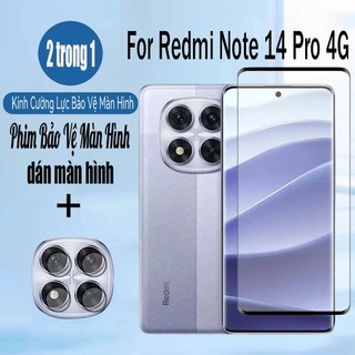 Redmi Note 14 Pro 4G 2 trong 1 Kính Cường Lực Bảo Vệ Màn Hình Cho Xiaomi Redmi Note 14 13 Pro Plus 4G 5G + Phim Ống Kính Máy Ảnh