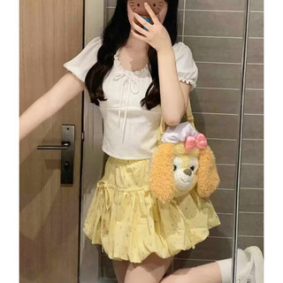 [Váy Petti Vàng Mùa Hè Tươi Giảm Tuổi] Váy Size Lớn Nữ 150kg Váy Hoa Váy Nụ Hoa Vàng Váy Cao Cấp Váy Nửa Chiều Cao Váy Chữ a Xù Váy Ngắn Hợp Thời Trang Váy Nhỏ