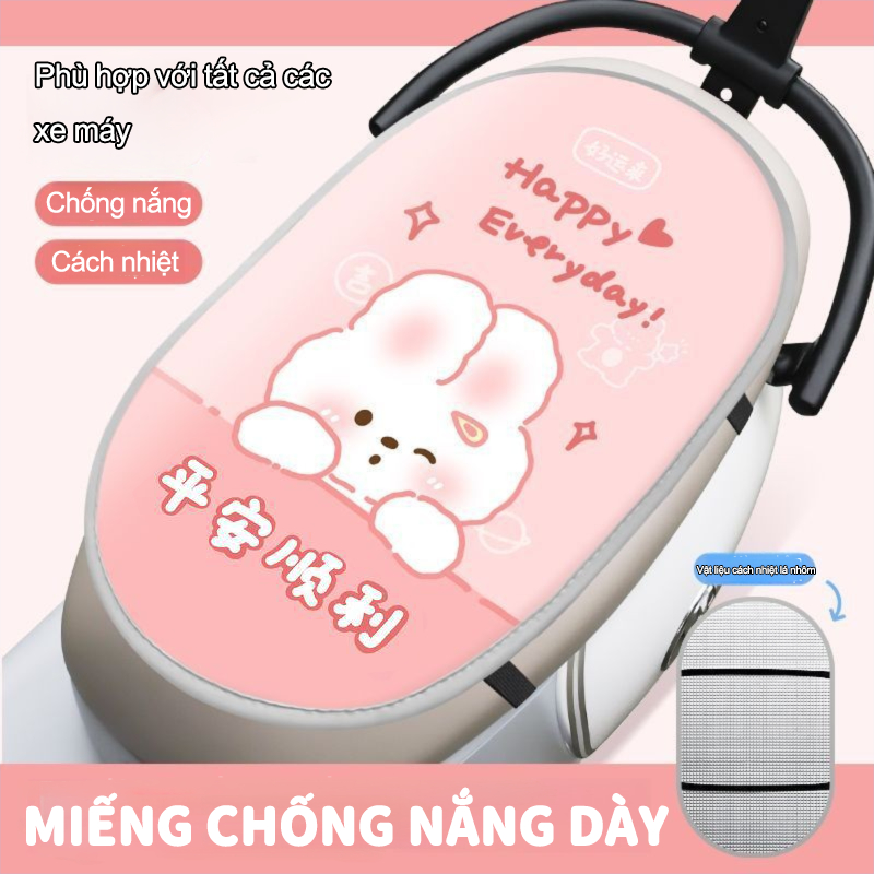 Che yên xe máy chống nắng kích thước lớn, che hết cả yên xe tay ga, ngăn ngừa tia cực tím hiệu quả, Yên xe máy siêu dày ngăn chặn ánh sáng mặt trời và mưa từ ăn mòn cho ô tô, Nâng cấp hiệu ứng cách nhiệt, đáng để phụ kiện xe cute