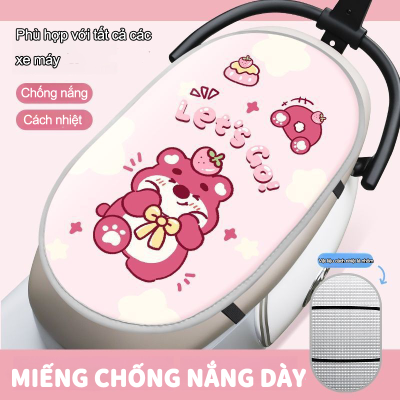 Che yên xe máy chống nắng kích thước lớn, che hết cả yên xe tay ga, ngăn ngừa tia cực tím hiệu quả, Yên xe máy siêu dày ngăn chặn ánh sáng mặt trời và mưa từ ăn mòn cho ô tô, Nâng cấp hiệu ứng cách nhiệt, đáng để phụ kiện xe cute