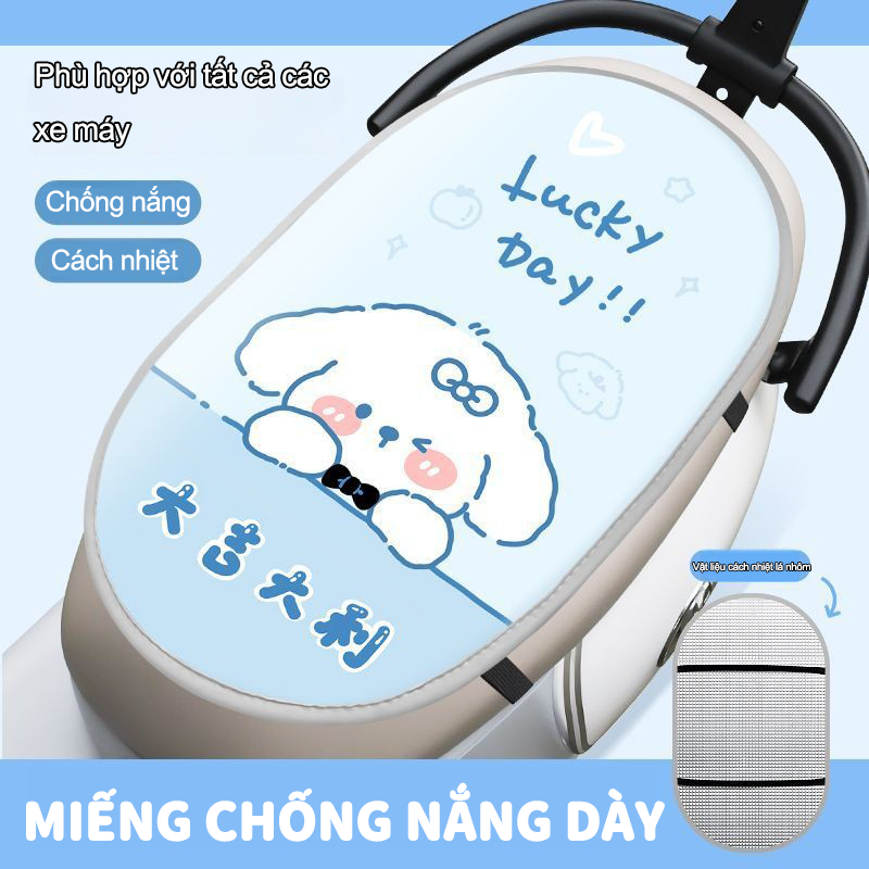 Che yên xe máy chống nắng kích thước lớn, che hết cả yên xe tay ga, ngăn ngừa tia cực tím hiệu quả, Yên xe máy siêu dày ngăn chặn ánh sáng mặt trời và mưa từ ăn mòn cho ô tô, Nâng cấp hiệu ứng cách nhiệt, đáng để phụ kiện xe cute