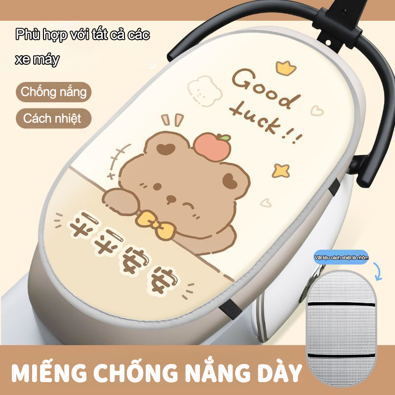 Che yên xe máy chống nắng kích thước lớn, che hết cả yên xe tay ga, ngăn ngừa tia cực tím hiệu quả, Yên xe máy siêu dày ngăn chặn ánh sáng mặt trời và mưa từ ăn mòn cho ô tô, Nâng cấp hiệu ứng cách nhiệt, đáng để phụ kiện xe cute