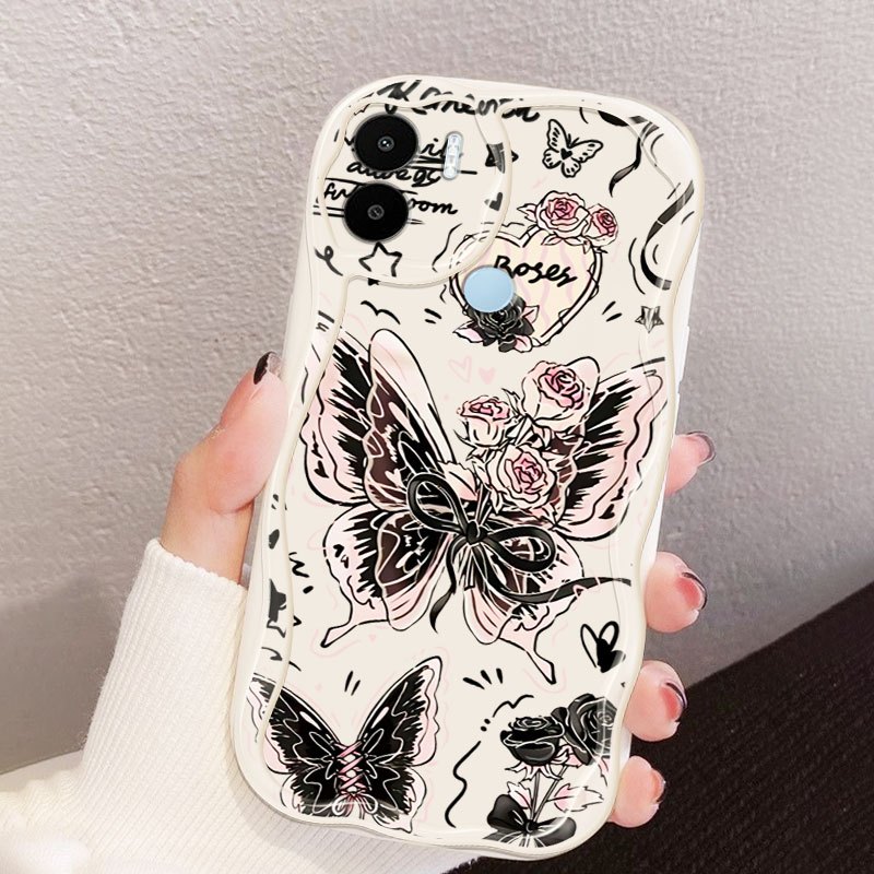 Ốp Điện Thoại YBD Cho Redmi A1 A2 A1 Plus A2 Plus A1 + A2 + Xiaomi POCO C51 C50 Fairy Butterfly INS Style Shell