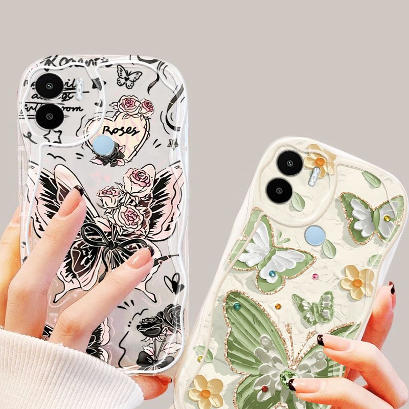 Ốp Điện Thoại YBD Cho Redmi A1 A2 A1 Plus A2 Plus A1 + A2 + Xiaomi POCO C51 C50 Fairy Butterfly INS Style Shell