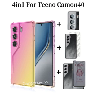4in1 Dành Cho Tecno Camon40 4G Màu Gradient Chống Sốc Ốp Điện Thoại Tecno Camon 30 Camon 30 Pro Phim Riêng Tư Và Phim Ống Kính Và Phim Mặt Sau