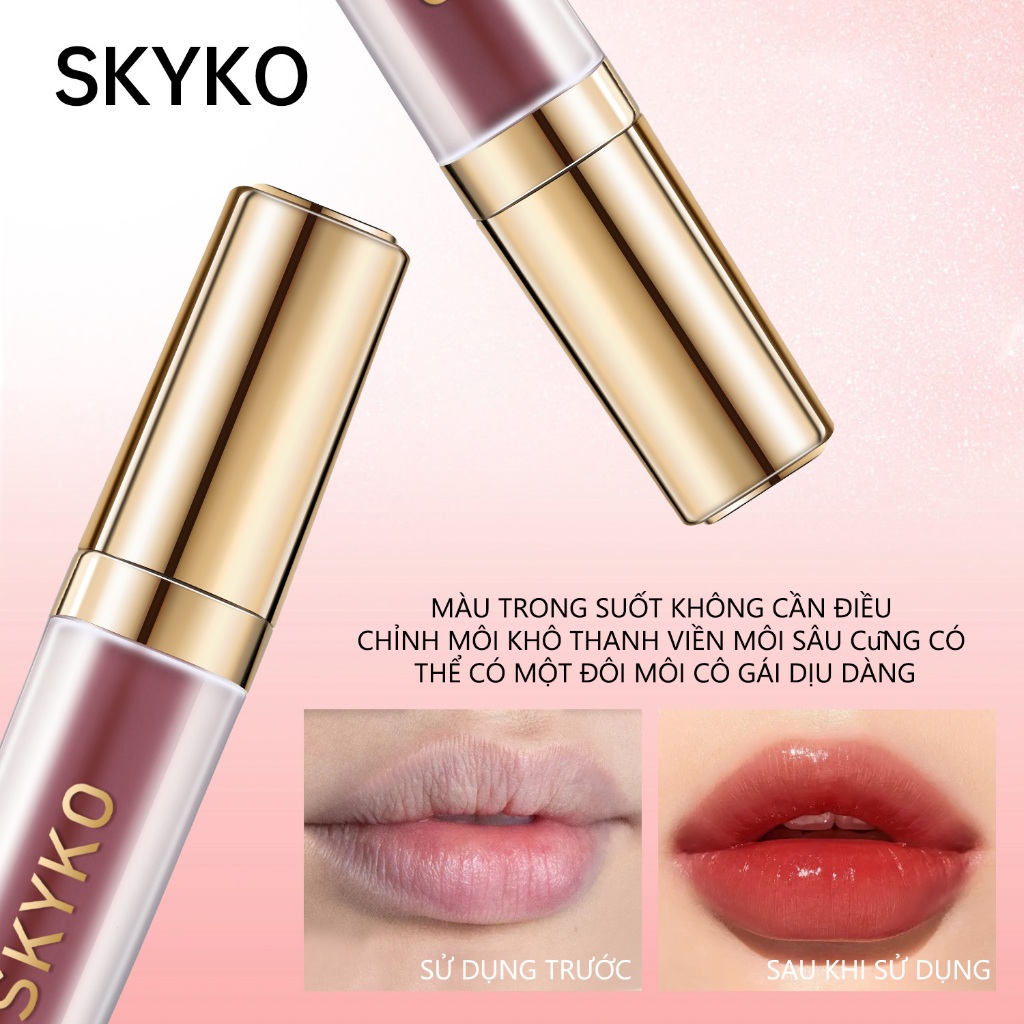 SKYKO Lipgloss Dưỡng Ẩm Son Bóng Chống Thấm Nước Lâu Dài 6 Màu