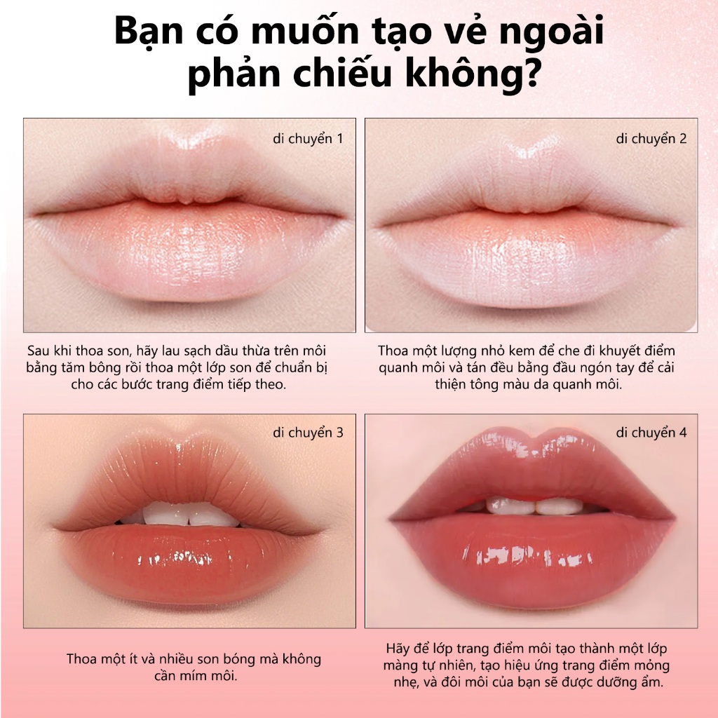 SKYKO Lipgloss Dưỡng Ẩm Son Bóng Chống Thấm Nước Lâu Dài 6 Màu