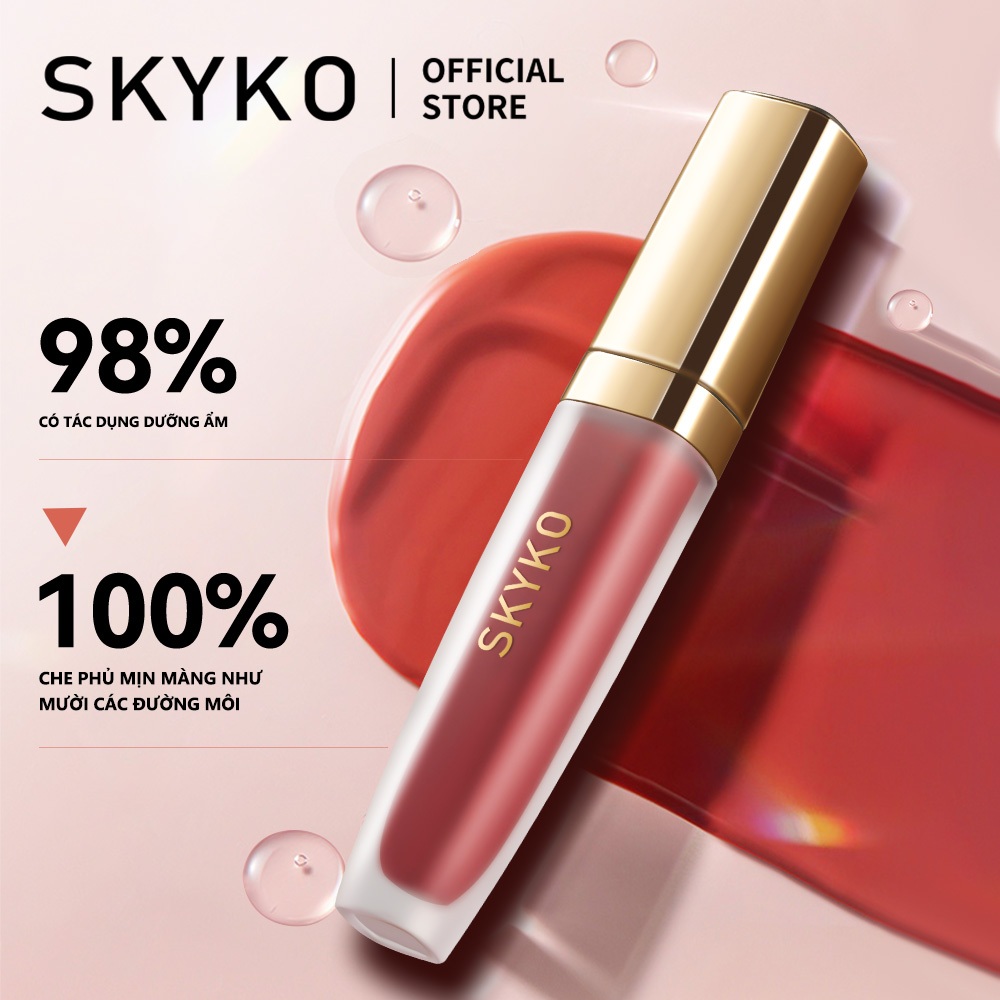 SKYKO Lipgloss Dưỡng Ẩm Son Bóng Chống Thấm Nước Lâu Dài 6 Màu