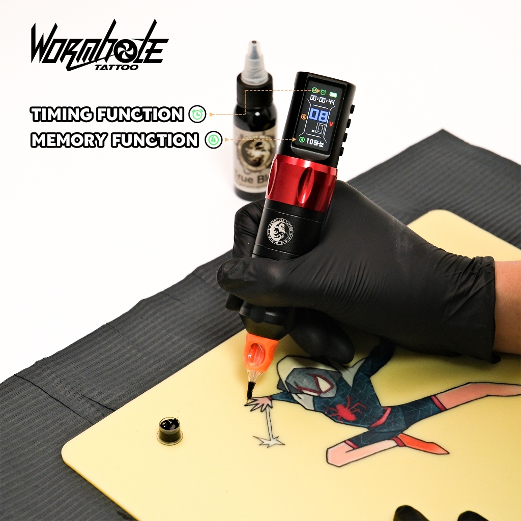 Wormhole Tattoo Gun Máy xăm không dây Bút xăm không dây Hoàn chỉnh cho nghệ sĩ xăm hình Người mới bắt đầu