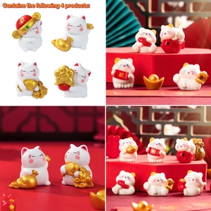 4 Cái Trang Trí May Mắn Hoạt Hình Fortune Mèo Con Hình Micro Phong Cảnh Nội Thất Ô Tô Trang Trí Máy Tính Để Bàn Nhà BVAH
